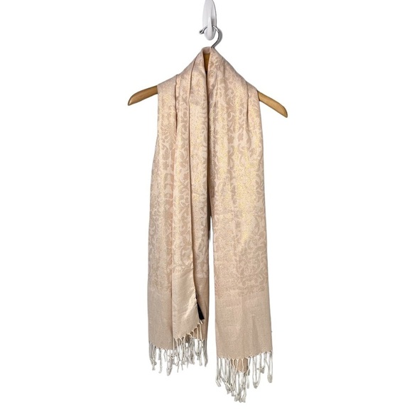 White House Black Market Accessories - White House Black Market Metallic Scarf Wrap Fringe Detail